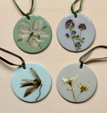 Ceramic Pressed Flower Ornaments - Set of 4