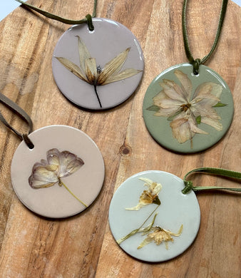 Ceramic Pressed Flower Ornament