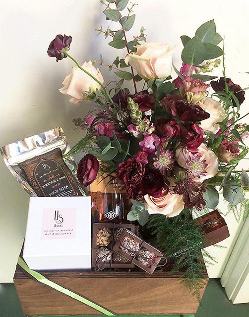 Hawkridge & Sons x Foxgloves & Folly Gift Box rosé wine and flower j