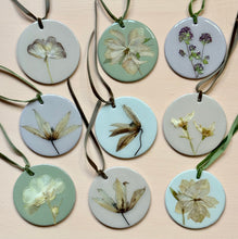 Ceramic Pressed Flower Ornaments - Set of 4